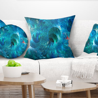 Cercles bleus - texture fractale - coussin abstrait imprimé