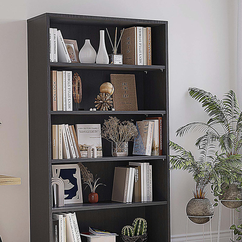 Bibliothèque 5 niveaux, Grey, (5 tablettes) H 59,8 po x l 33 po x P 11,6 po