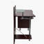 Bureau d'ordinateur avec rangement brun chocolat