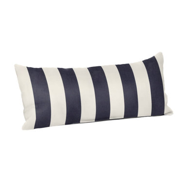Casual Cushion Stripe Sunbrella® Fabric 1-Piece Indoor/Outdoor Lumbar Pillow, 22"W x 9"L, Maxim Navy