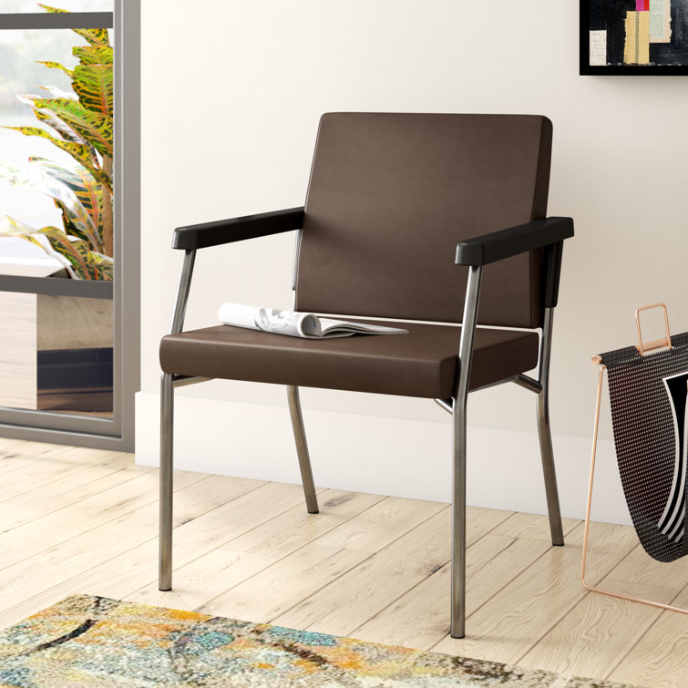Bonifacio 24.75" W Vinyl Seat Waiting Room Chair with Metal Frame