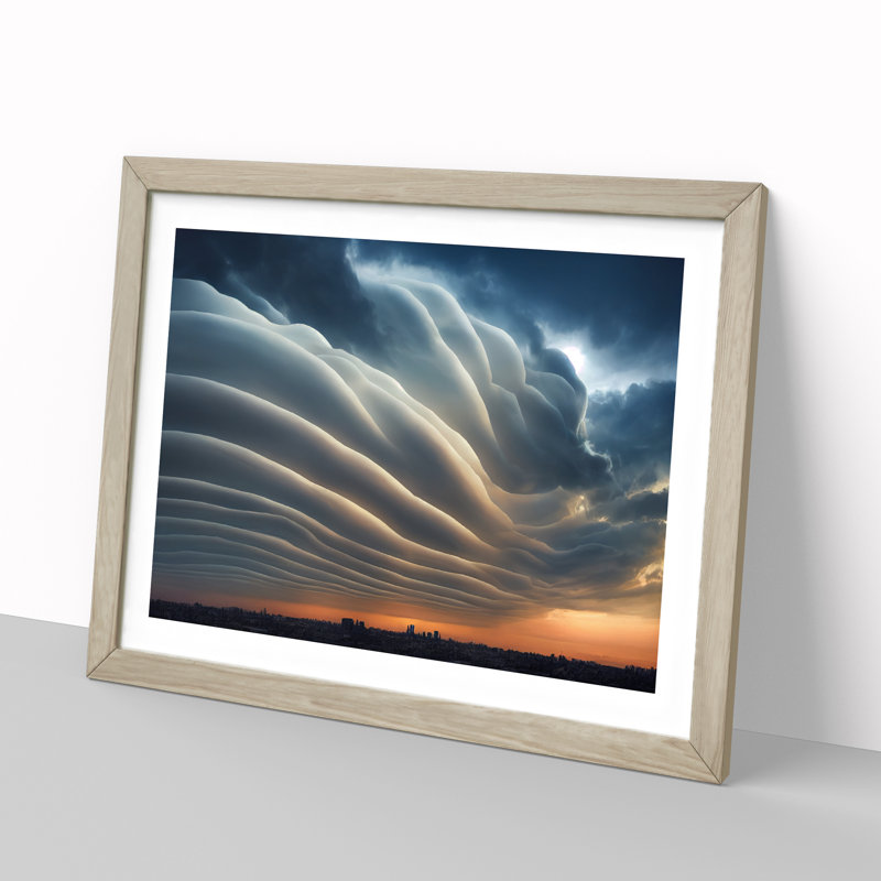 Stormy Sky Vol.3 - Framed Print, 25cm H x 34cm W x 2cm D, Oak
