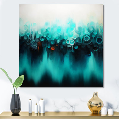 «Blue and Black Ripple Abstract Medley I», art mural abstrait