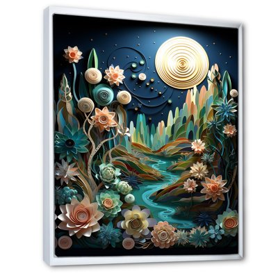 Cactus bleu sarcelle crépuscule I - art mural sur toile Cactus