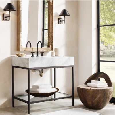 Black Victorian Console Bathroom Vanity 30"