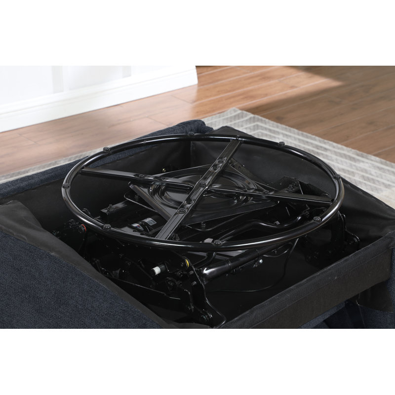 35.3" Wide Electric Power Swivel Rocker Recliner With USB Port, Black