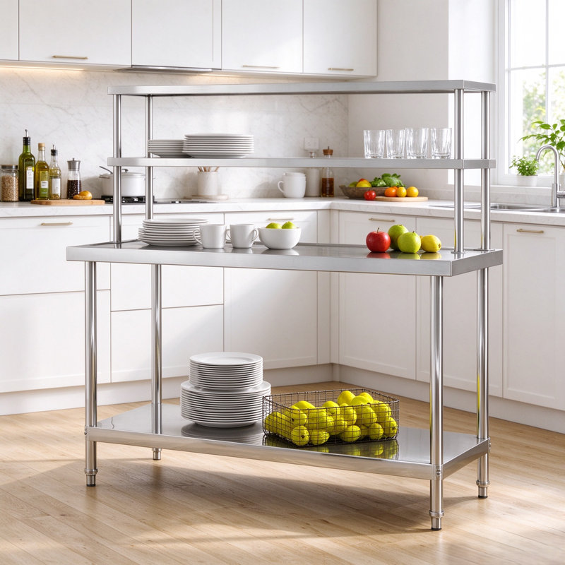 120 cm W Stainless Steel Top Kitchen Island