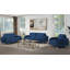 Fauteuil en velours bleu jiaya