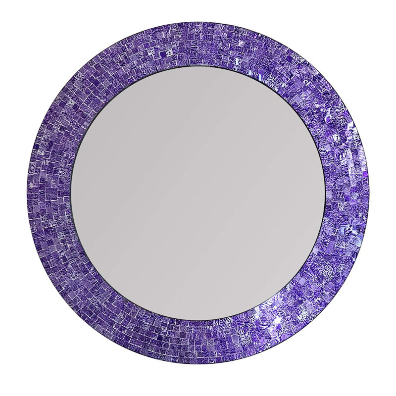 Gelantipy Glass Round Mirror, Violet