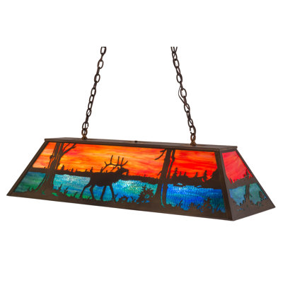Luminaire suspendu géométrique pour table de billard à 9 lumières Old Forge
