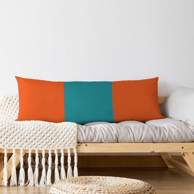 Oreiller de corps en polyester / polyester Arizona Football Stripes, Orange et turquoise, Football Miami
