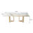 Modern White Faux Marble Dining Table with Double Pedestals Base Pre-Assembly-833936339
