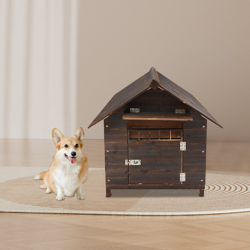 Niche pour chien avec fenêtre et porte, H 31,88 po x l 30,31 po x P 34,64 po