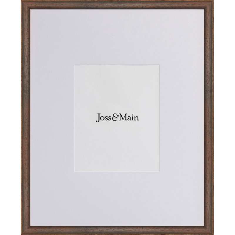 Mabe Wood Beveled Picture Frame with Mat, 8" x 10", Brown