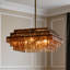 Lustre rectangulaire 4 lumières en verre ambré