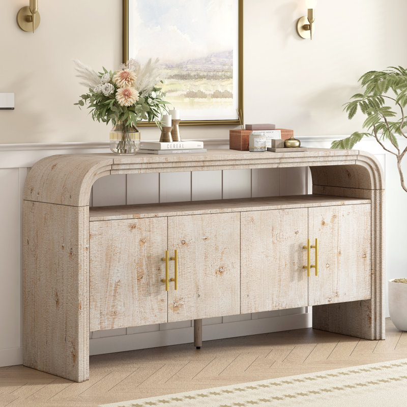 Buffet de salle à manger avec placage en sapin traité, convient au vestibule, au couloir, au salon et au couloir