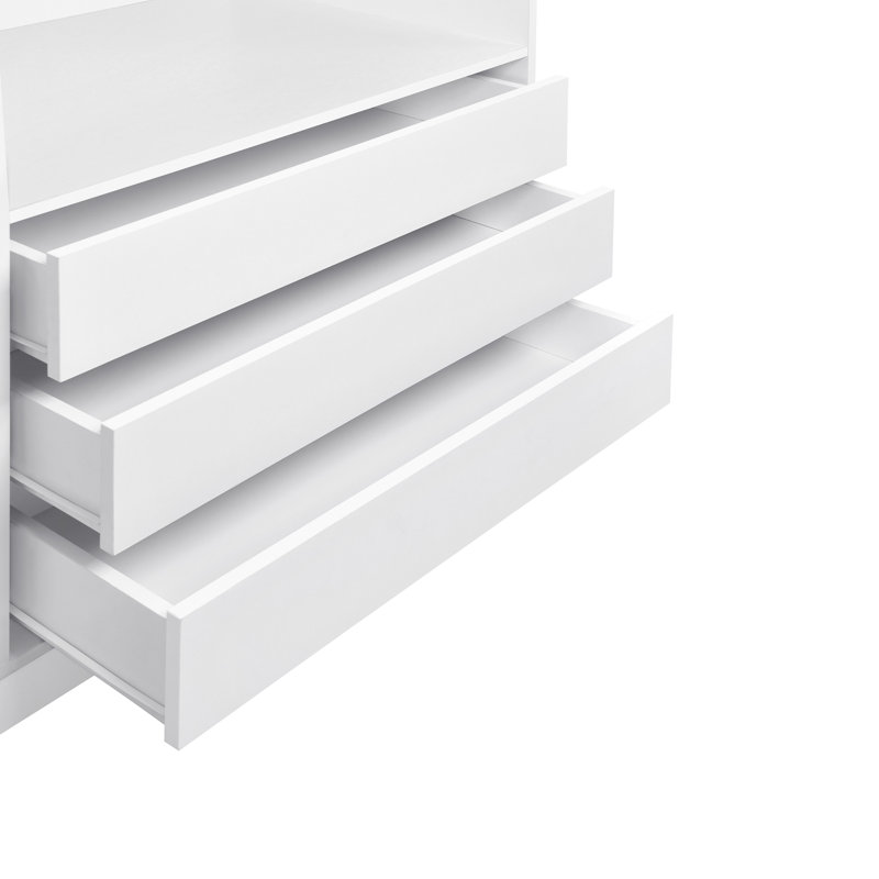 67.1" W Freestanding Closet System With Drawers, White