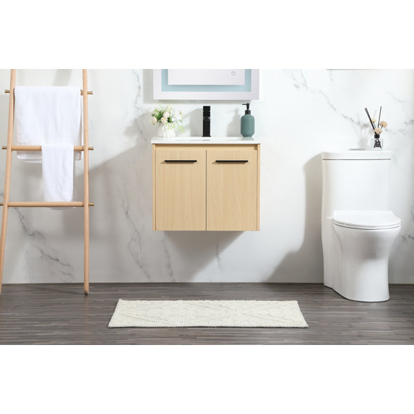 Ebern Designs Ensemble de meuble-lavabo simple mural 24 po Daleb et ...