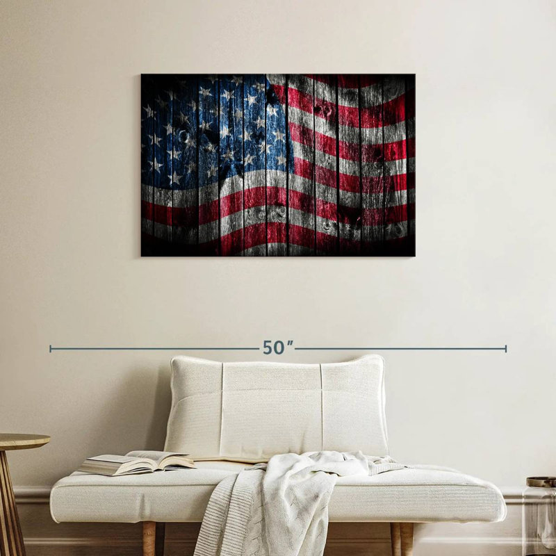 Borges Grungy American Flag, 24" H x 36" W