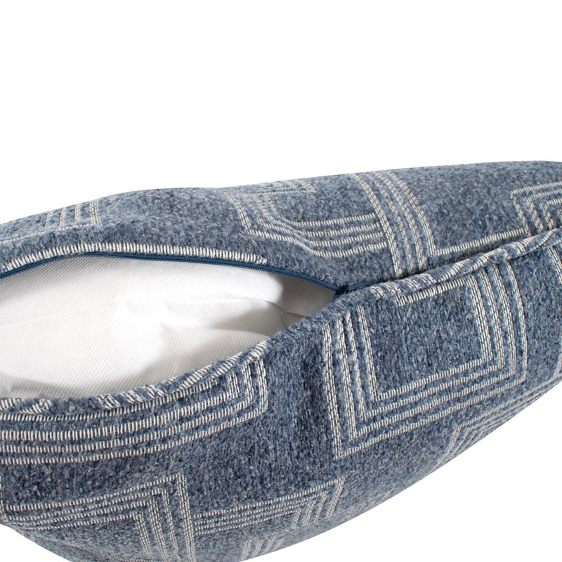 Indoor/Outdoor Pillow Syros Fog, 20"H x 20"W, Gray Striped, Square