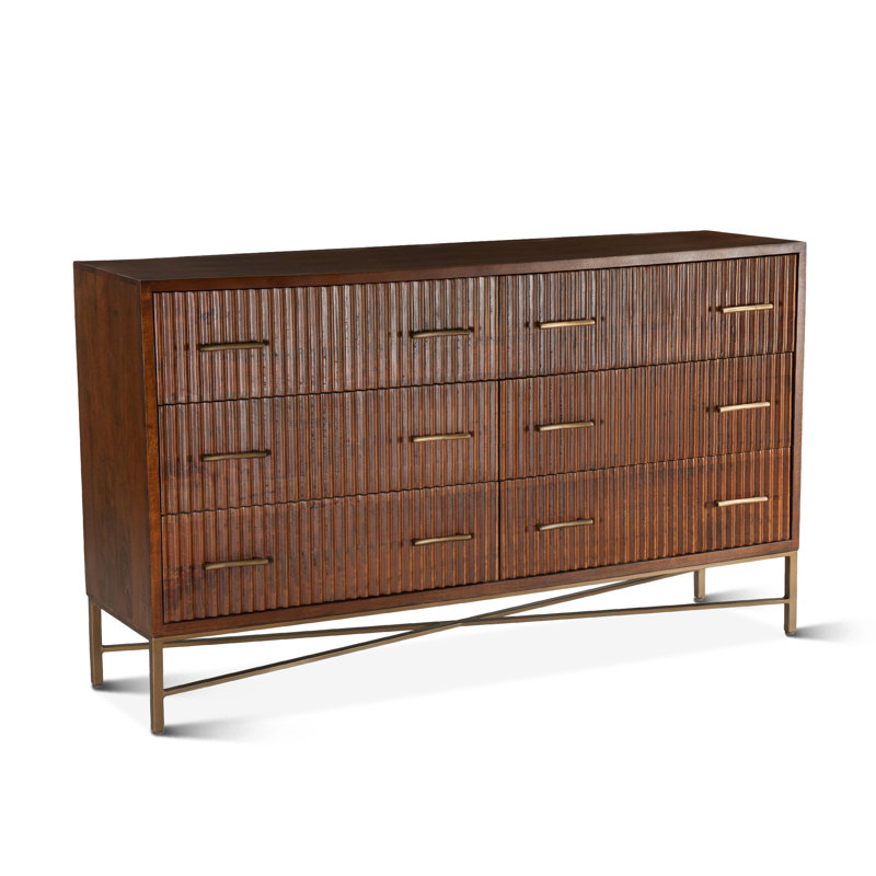 Manhattan Retro Mid Century Acacia Wood Dresser