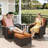 10 Piece Wicker Outdoor Furniture Set With 6-inch Comfy Cushions, High Back Patio Furniture Set With Swivel Rocking Chairs And Fire Pit Table-854163026