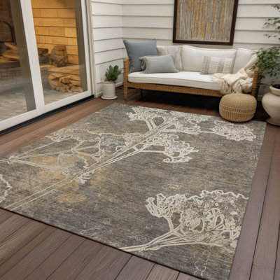 Machine Washable Indoor/Outdoor Leavittsburg ACN2239 Floral Rug
