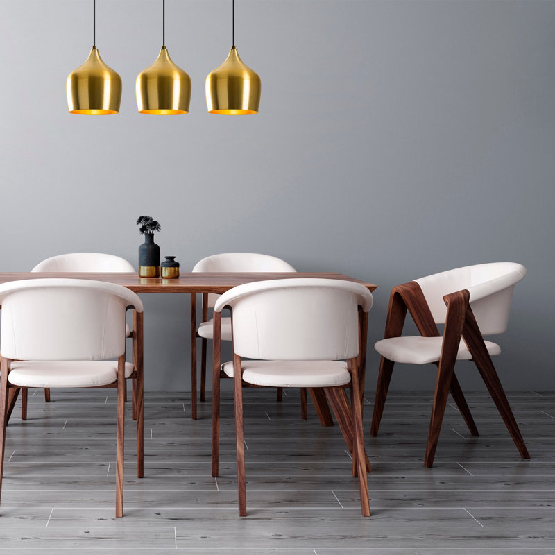 Modern Gold Chandelier with Adjustable Height, Metal Body, 28 x 8.7 x 1.6 inches | Ideal for Dining Room, Living Room & Entryway | 3 x E27 Sockets, Max 40W | Elegant Scandinavian & Glam Design, IP20 Rated