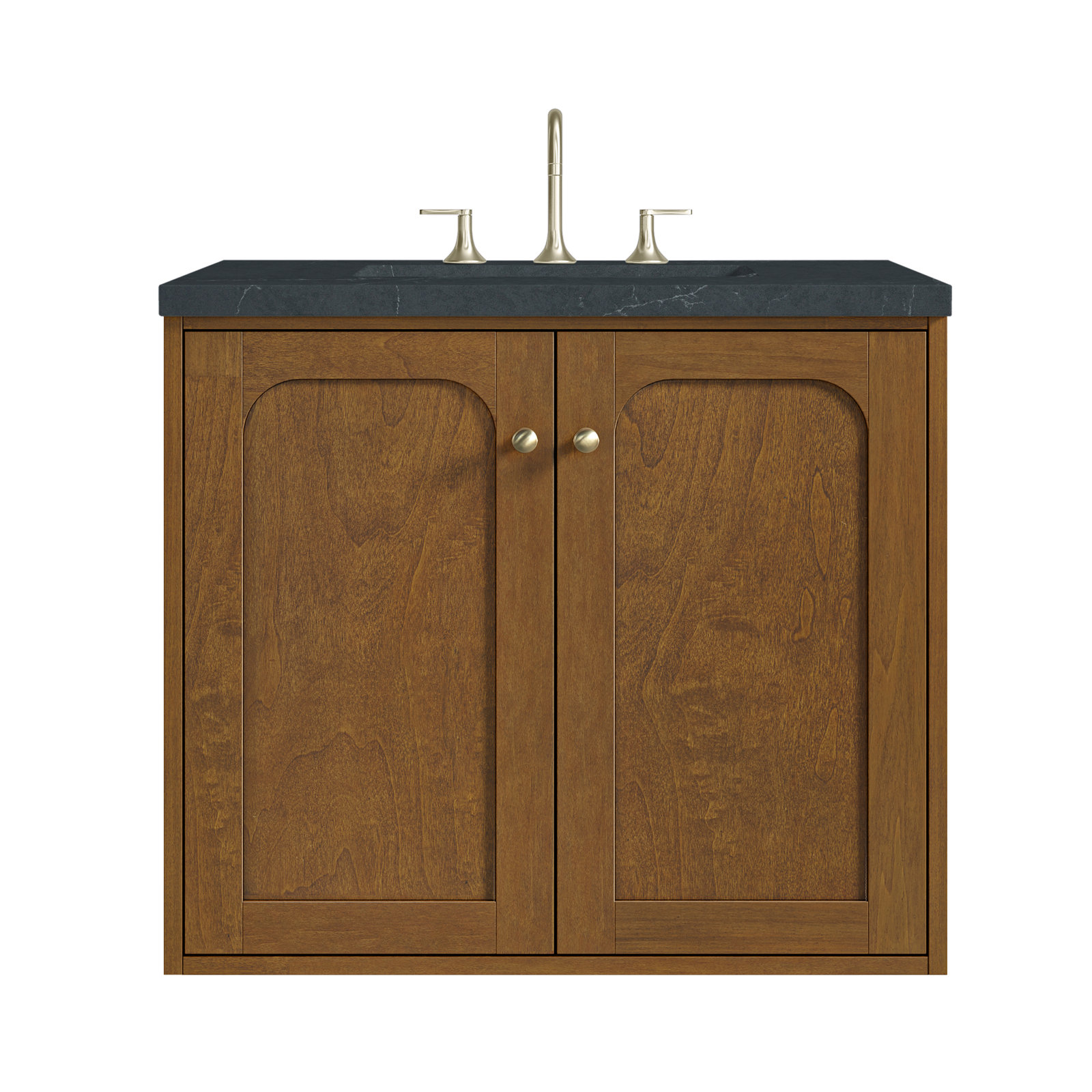 Laurent 30'' Single Bathroom Vanity, 8" Widespread, Phantome, Honey Brown