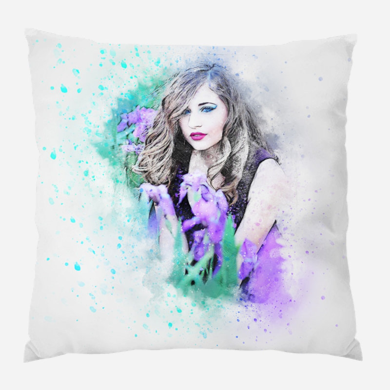 Coussin de fille fille Rossie, Microsuède, Intérieur