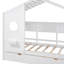 Lit simple en bois avec 2 tiroirs, lit pour enfant avec tablette de rangement-339245062