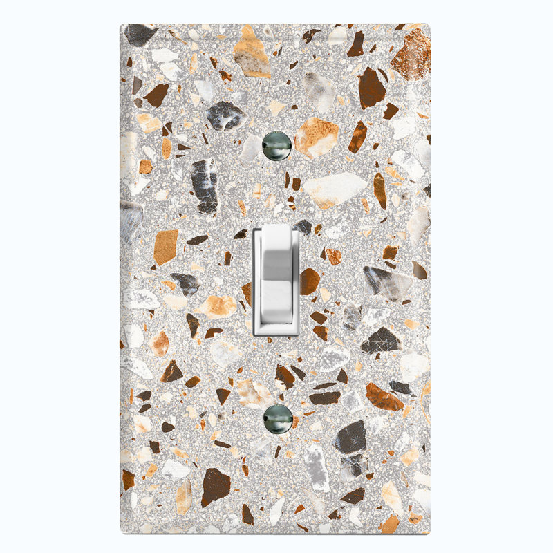 Rustic Stone Rock Design Pattern Image 1 - Gang Toggle Light Switch Standard Wall Plate