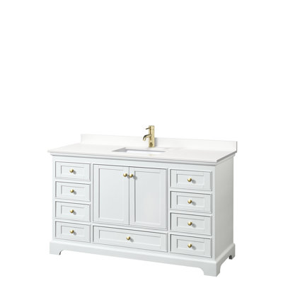 Deborah 48'' Single Bathroom Vanity with Quartz Top
