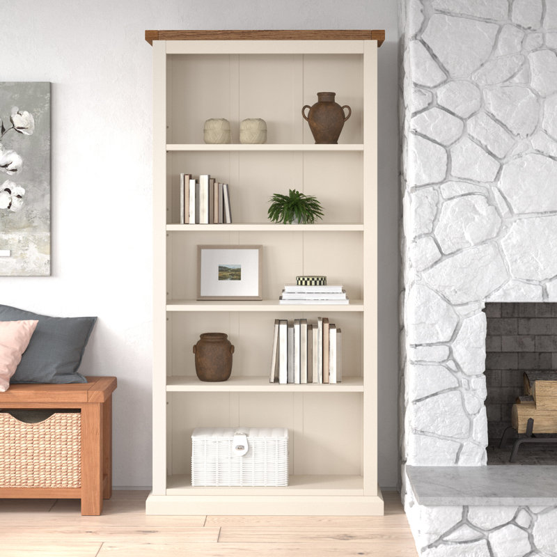 Arlo 180cm H x 90cm W Standard Bookcase, Off White