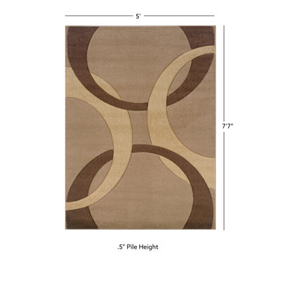 Tapis abstrait beige / brun