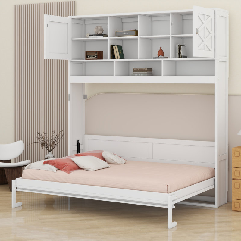 Lit escamotable avec grand espace de rangement et rayures