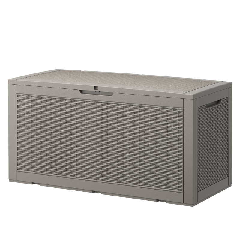 Boîte de rangement extérieure durable 100 gallons, Gris