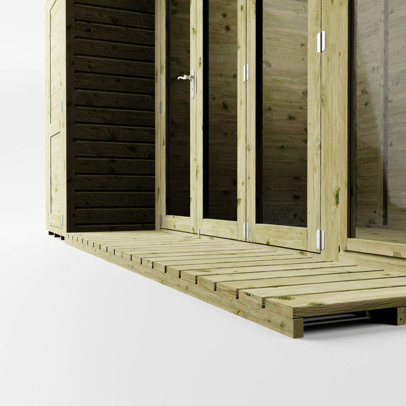 Mercia 12 x 8ft Premium Contemporary Summerhouse With Side Shed, Yes