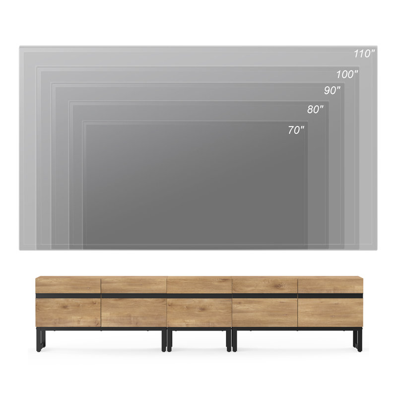 Aadam Modern TV Stand, 4 In 1 Entertainment Center TV Console With Storage Cabinets And Metal Base,Media Console For Living Room