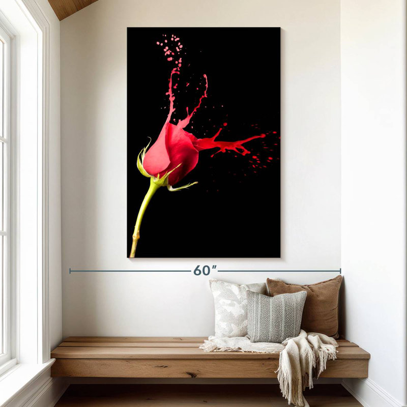 Harnek Red Rose Splash, 51" H x 34" W