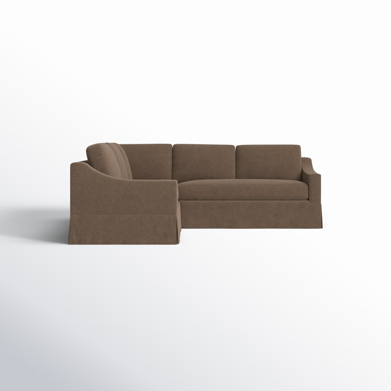 Canapé modulaire avec coussins en mélange de plumes Cranbrook (ensemble de 3), Velours Bella Performance cacao Bella