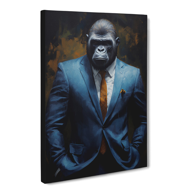 Gorilla In A Suit - No Frame Print, 50cm H x 35cm W x 3cm D