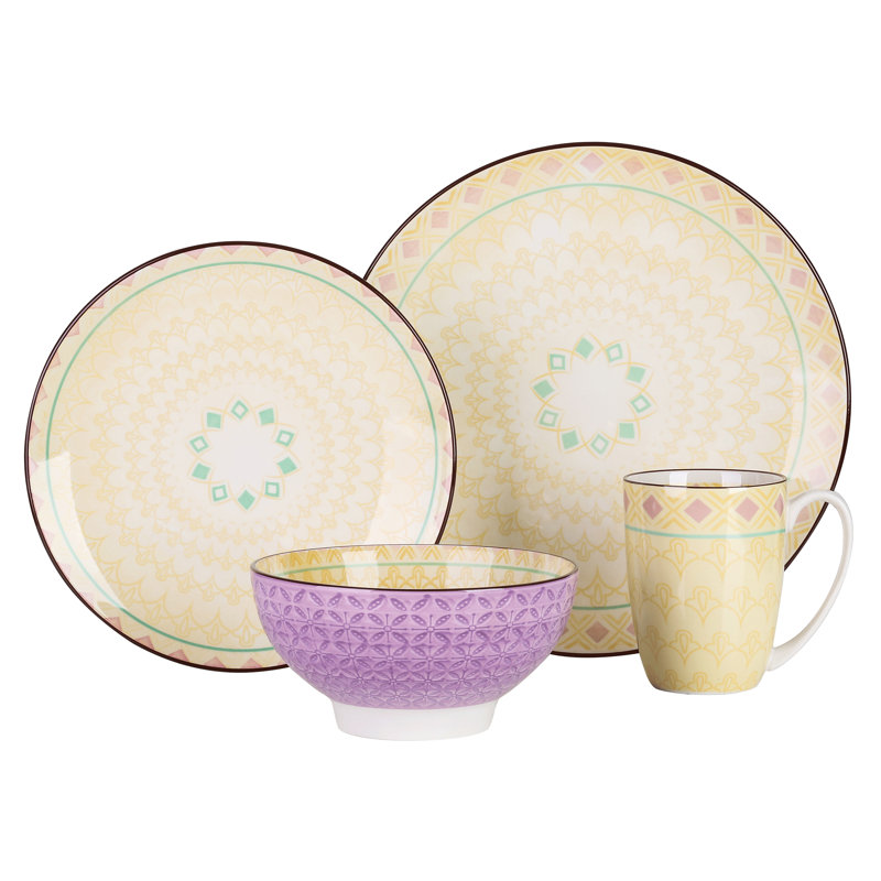 Porcelain China Dinnerware Set 4 Piece