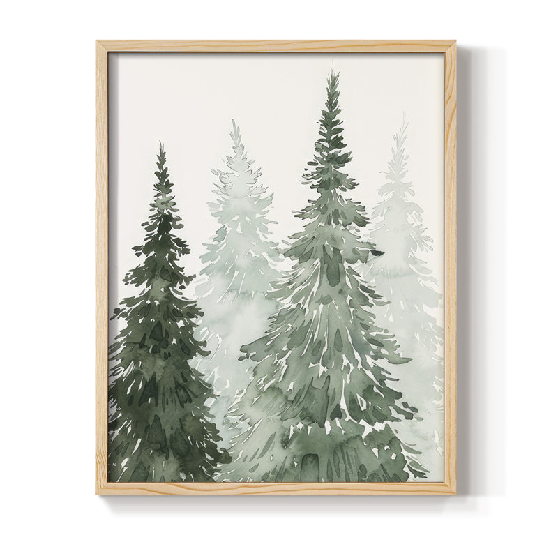 Impression encadrée Winter Washed Coppice II - bois massif, Naturel, H 11 po x l 9 po