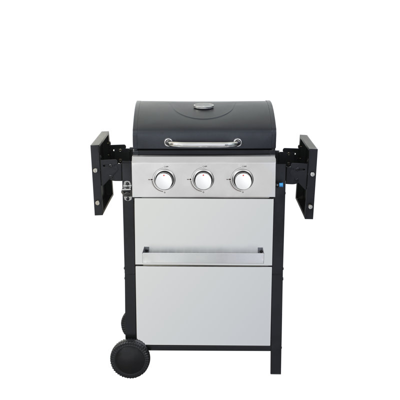 Dax Outdoor 25,650BTU 3-Burner Propane Gas Grill with Side Table