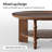 Transitional 40"W Round Unique Turned Spindle and Slab Leg Design Coffee Table with Storage Shelf-1348405257