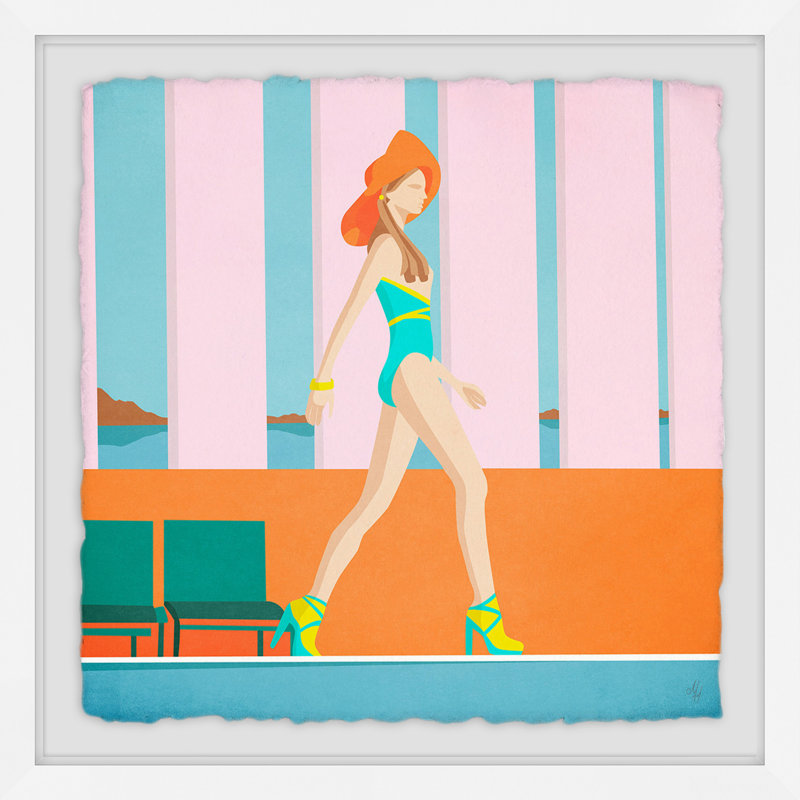 «By the Pool IV», reproduction encadrée, H 12 po x l 12 po x P 1,5 po