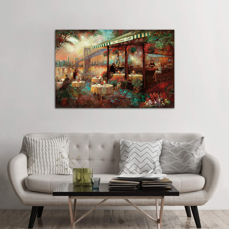 The River Cafe by Ruane Manning - Wrapped Canvas Painting, 152.5 cm H x 101.5 cm W
