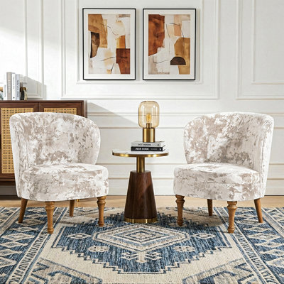 Ensemble de 2 chaises d'appoint à oreilles en velours de 25,6 po d'épaisseur pour le salon (ensemble de 2)