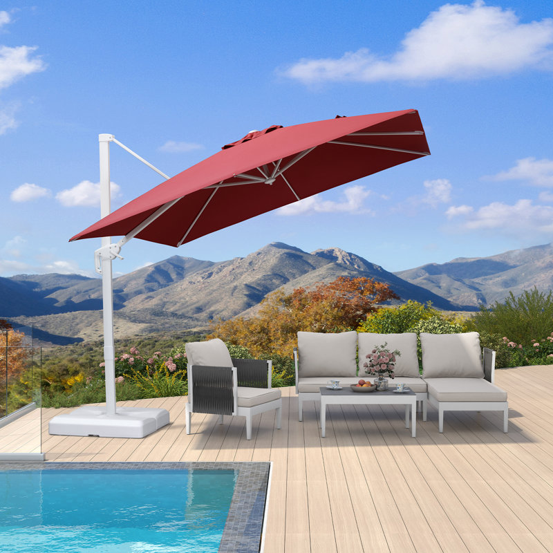 Parasol carré en porte-à-faux 108 po, Rouge